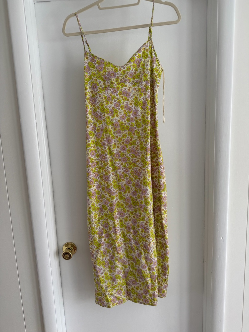 Floral Slip Dress in Green and Pink